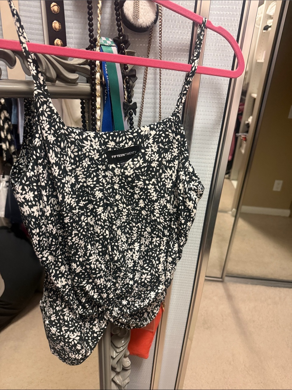 Fifteen Twenty Black and White Floral Camisole